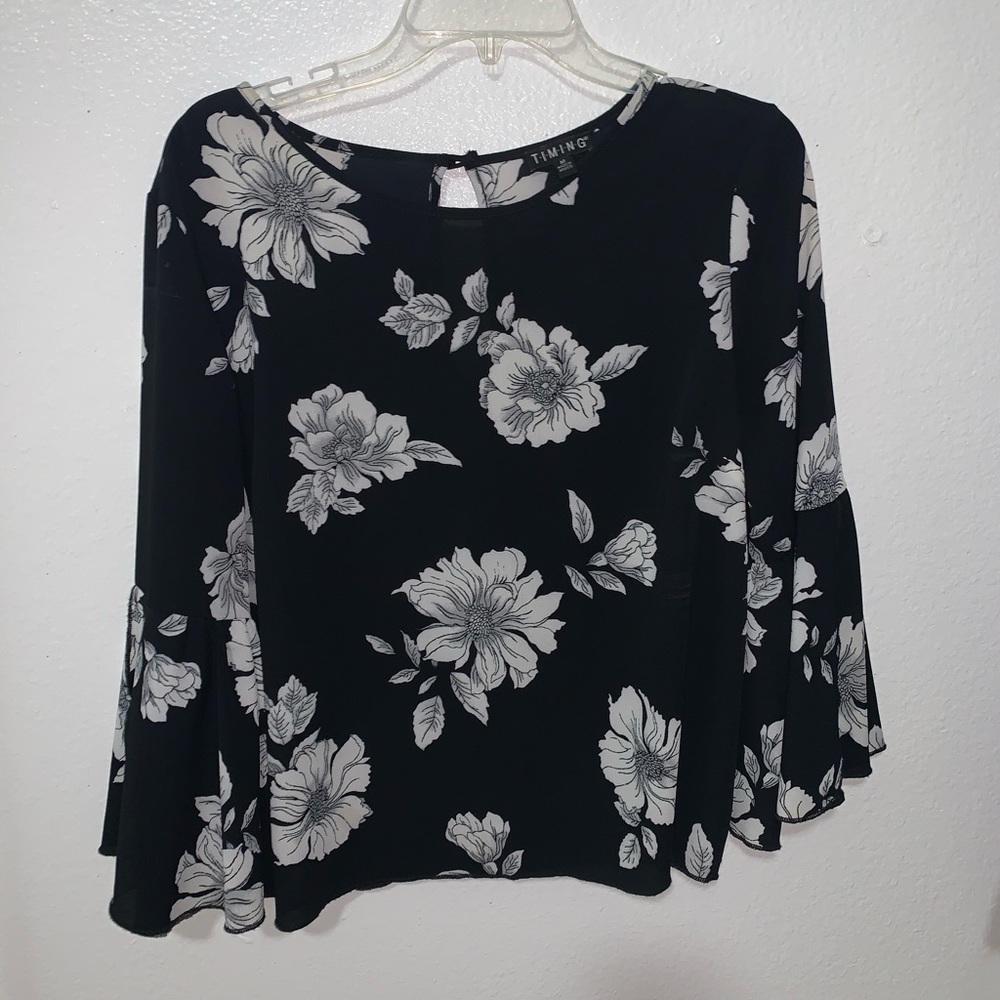Black Floral Blouse